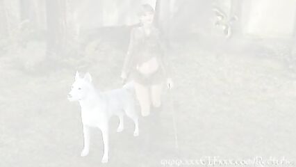 3D порно хентай с девушкой в лесу