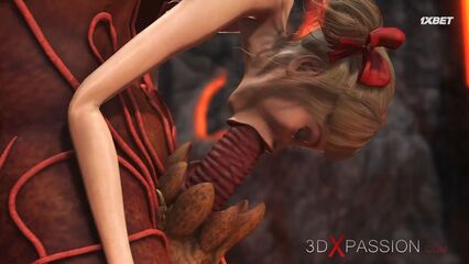 Здоровенный амбал демон из ада трахает в анал худышку